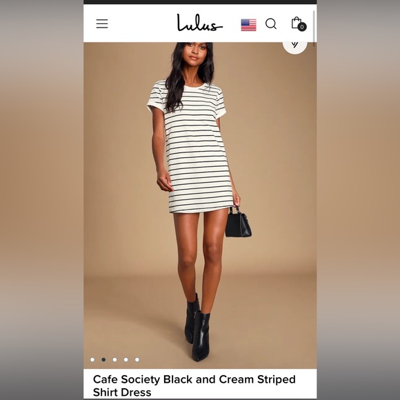 Lulus medium white stripped t shirt dress - Picture 1 of 2